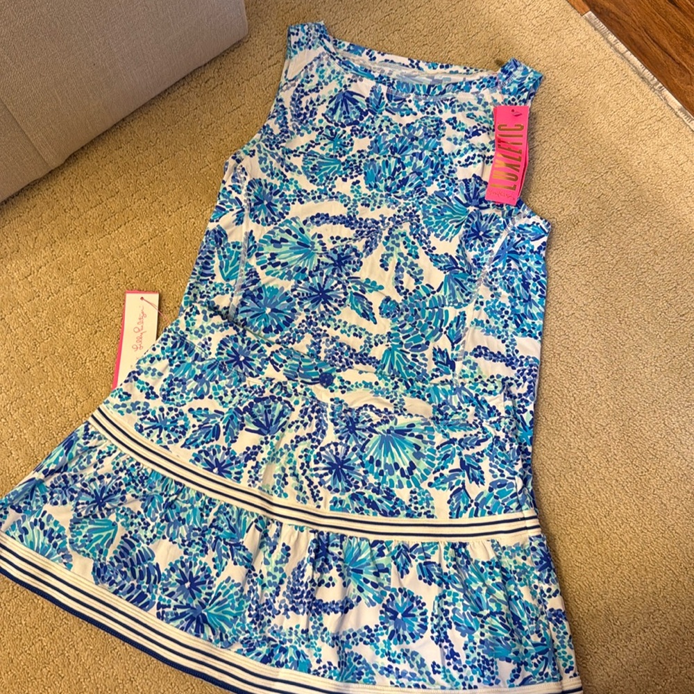 Lilly Pulitzer turquoise oasis shell me you love me Dara Skort Renay Tank NWT